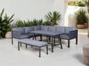 KONIFERA Gartenlounge-Set 14-tlg. Ecklounge Edessa Grau Aluminium Bild 2