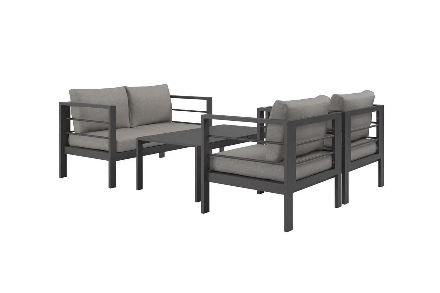 Konifera Gartenlounge-Set New Jersey Schwarz Grau Aluminium