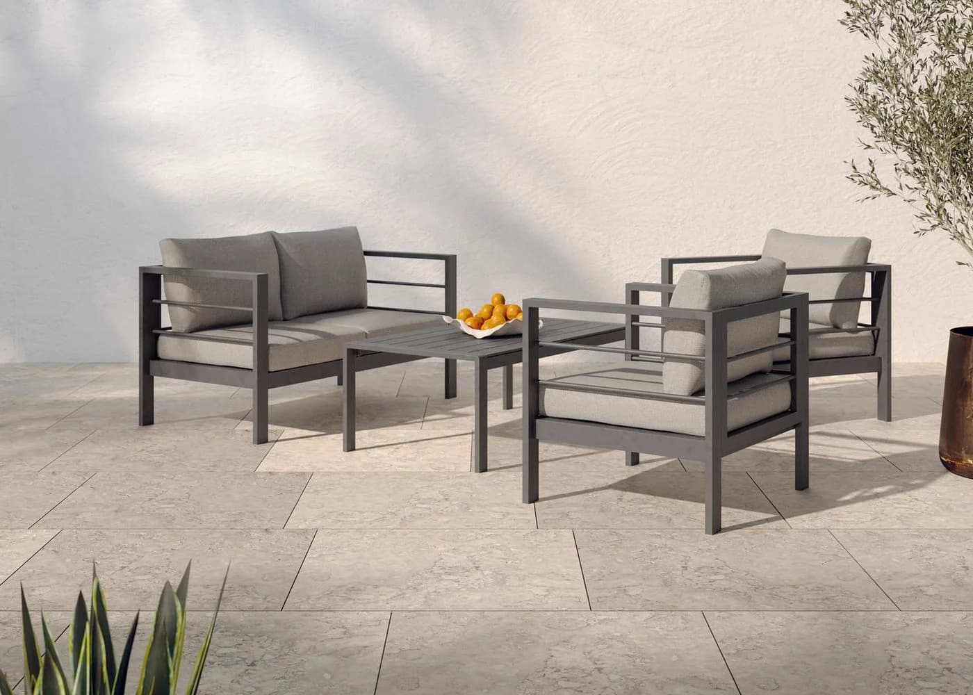 Konifera Gartenlounge-Set New Jersey Schwarz Grau Aluminium - Bild 2