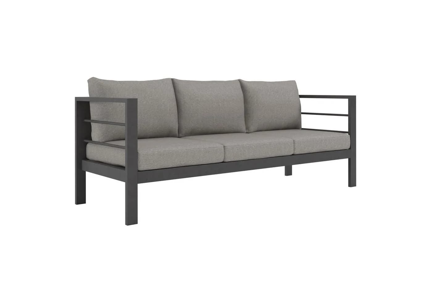 KONIFERA Gartenlounge-Set New Jersey 7-tlg. Schwarz/Grau Aluminium - Bild 3