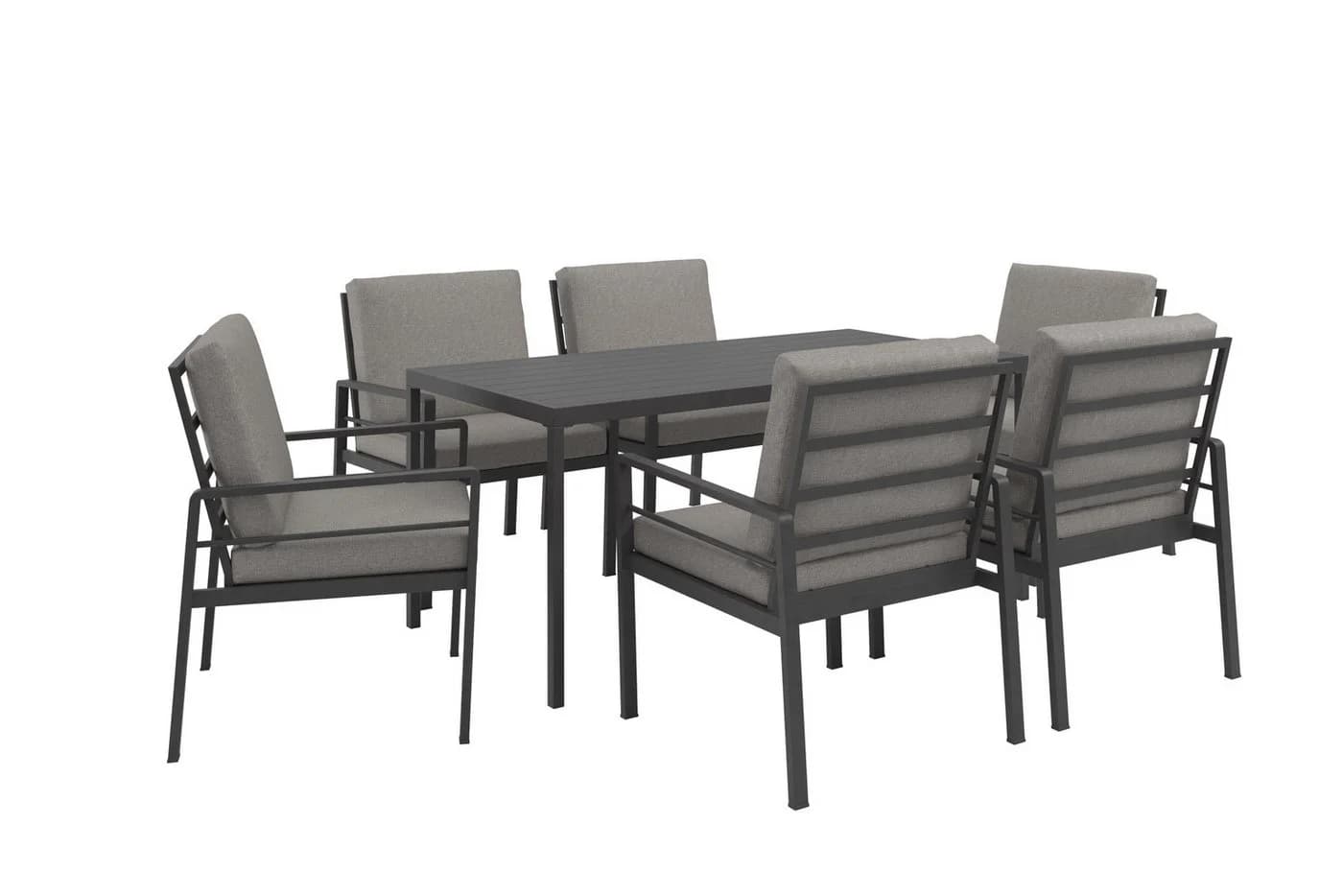 Garten-Essgruppe aus Aluminium und Polyrattan