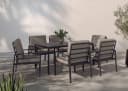 Garten-Essgruppe aus Aluminium und Polyrattan Bild 2