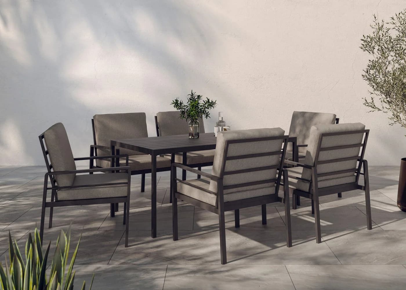 Garten-Essgruppe aus Aluminium und Polyrattan - Bild 2