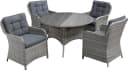 Konifera Garten-Essgruppe Menorca Grau 13-tlg. Polyrattan Aluminium Bild 1