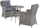 KONIFERA Garten-Essgruppe Menorca 3-tlg. Grau Aluminium Polyrattan Bild 1