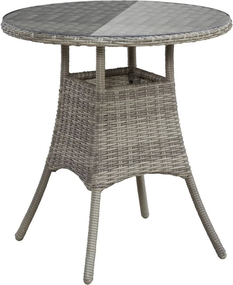 KONIFERA Garten-Essgruppe Menorca 3-tlg. Grau Aluminium Polyrattan - Bild 4