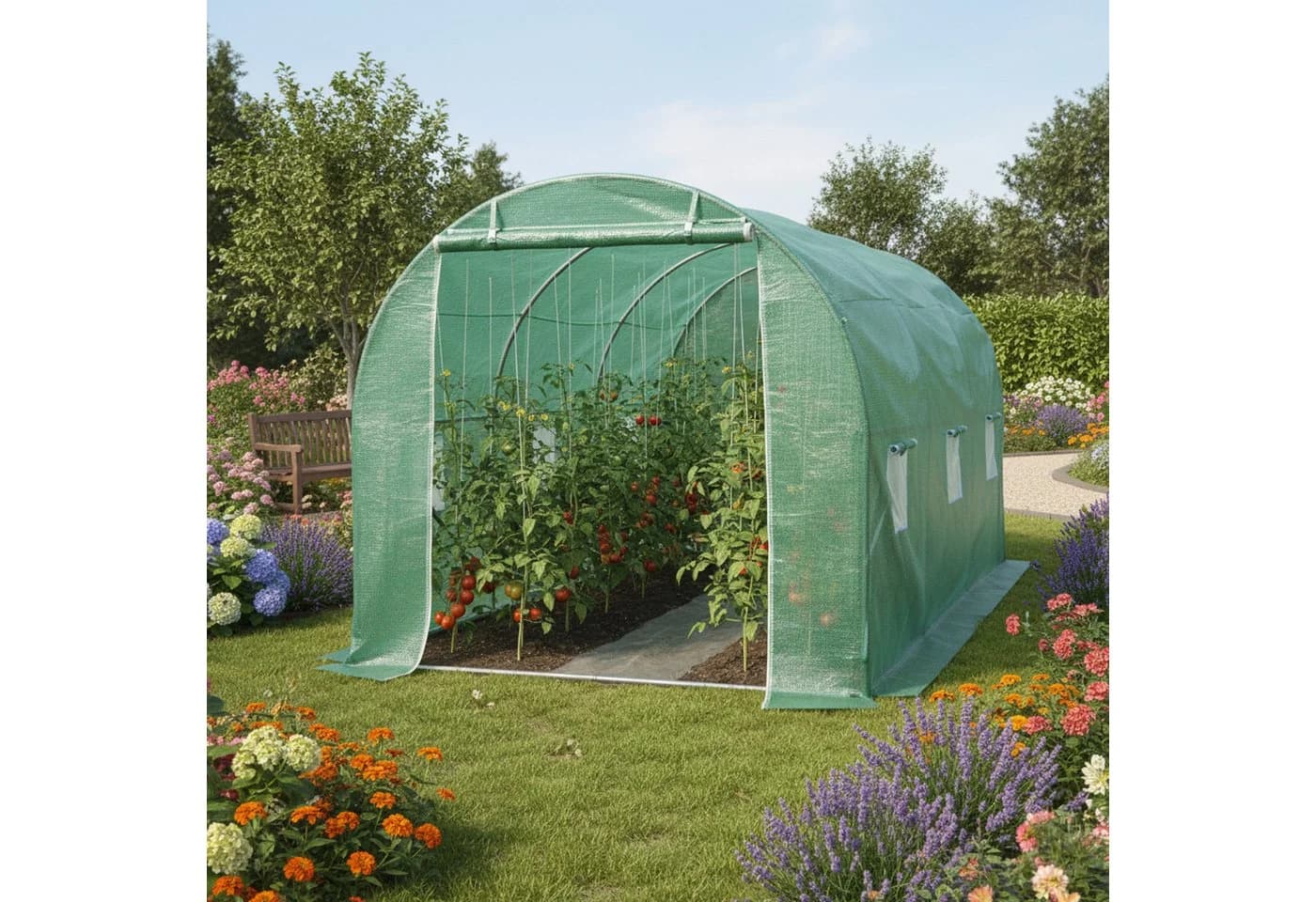 Zelsius Foliengewächshaus 4x3x2m Stahl grün
