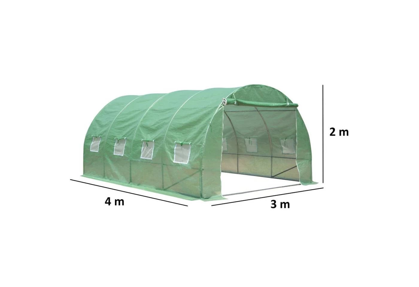 Zelsius Foliengewächshaus 4x3x2m Stahl grün - Bild 3