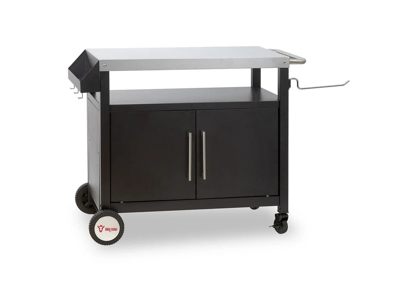 BBQ-Toro Grillwagen mit Arbeitsfläche und Stauraum Silber/Schwarz - Bild 2