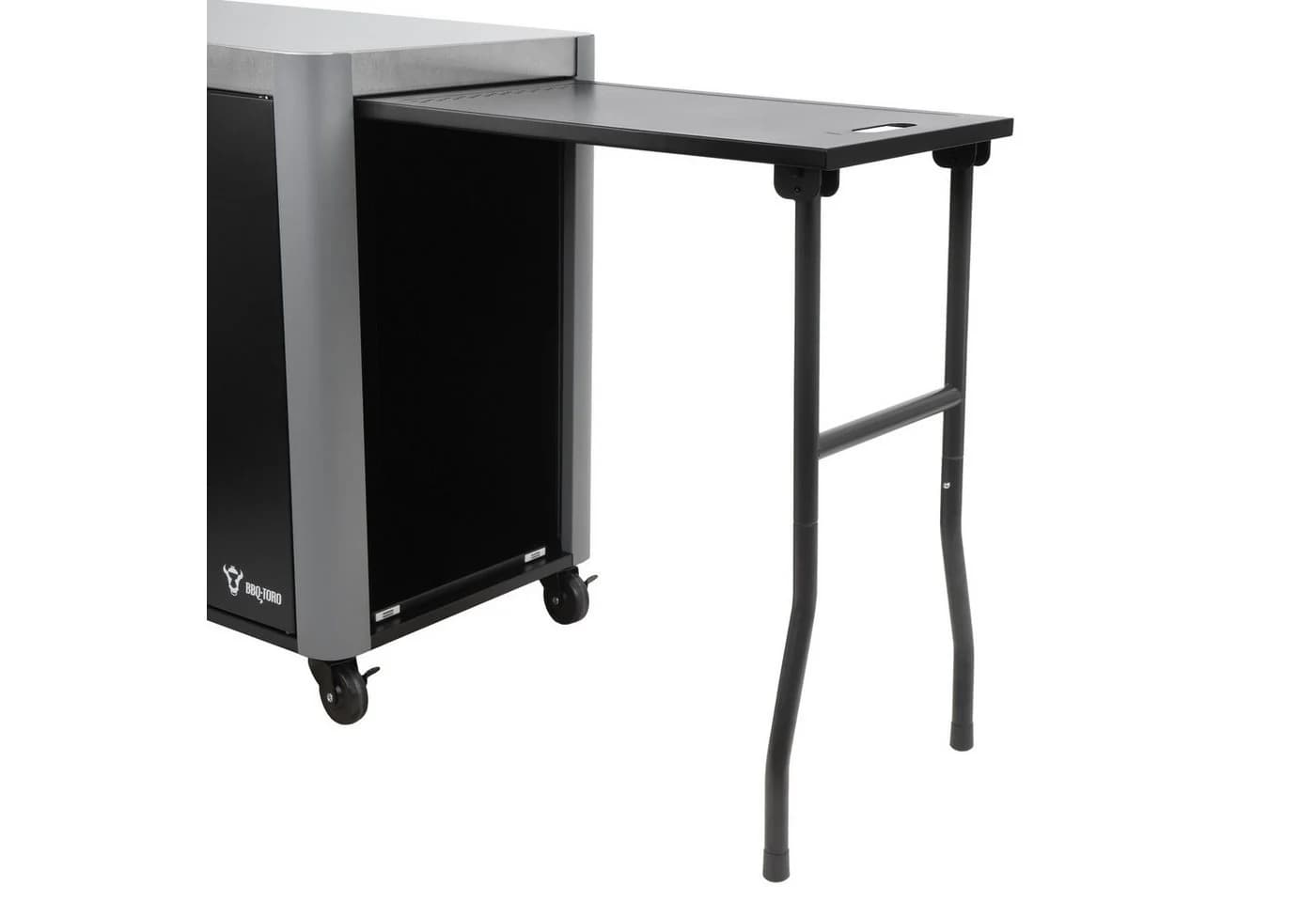 BBQ-Toro Grillwagen Silber mit Klapptisch und Stauraum - Bild 5