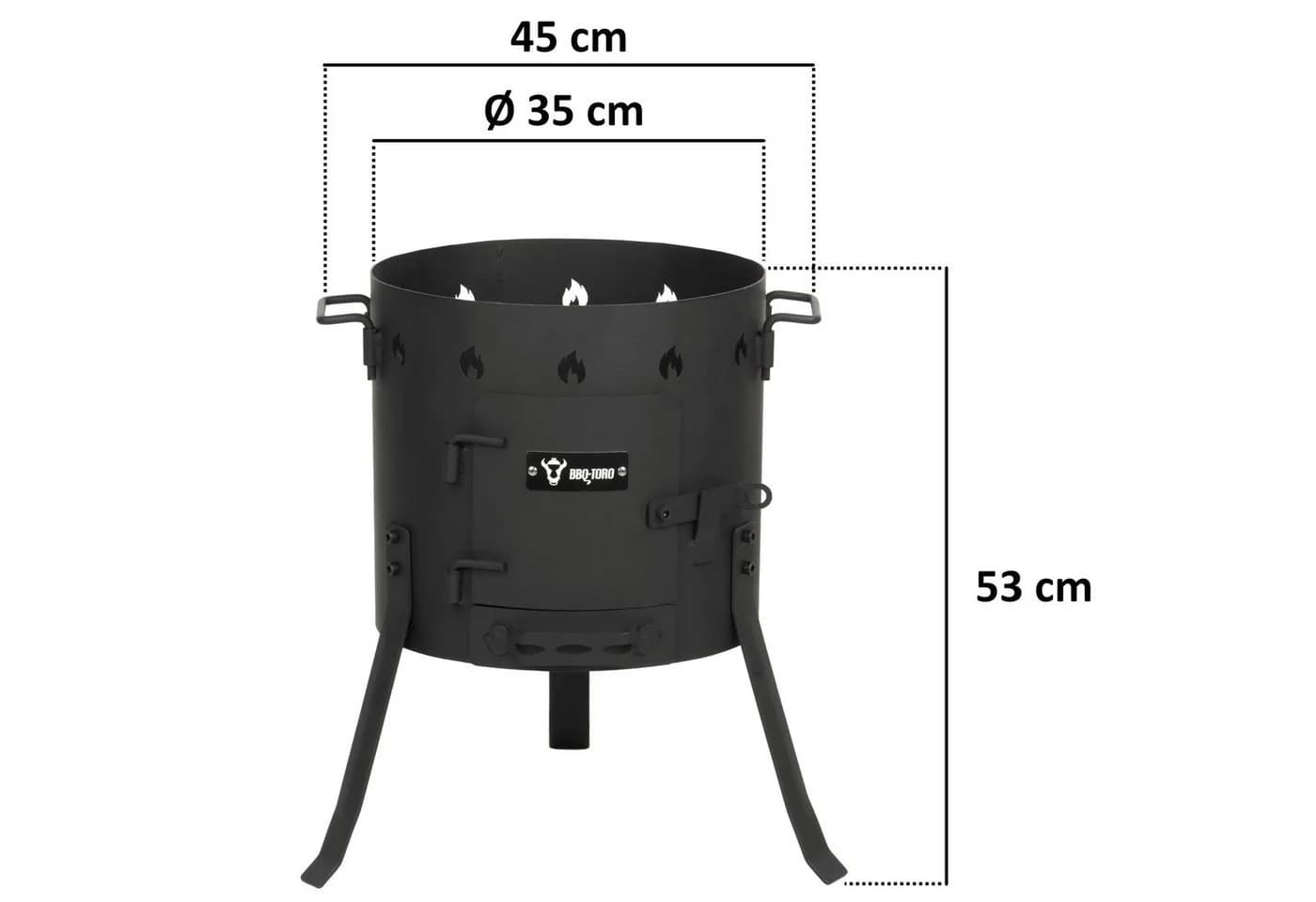 BBQ-Toro Feuerstelle Gusseisen Kazan 12,1L mit Kazan Ofen Ø 35 cm - Bild 5
