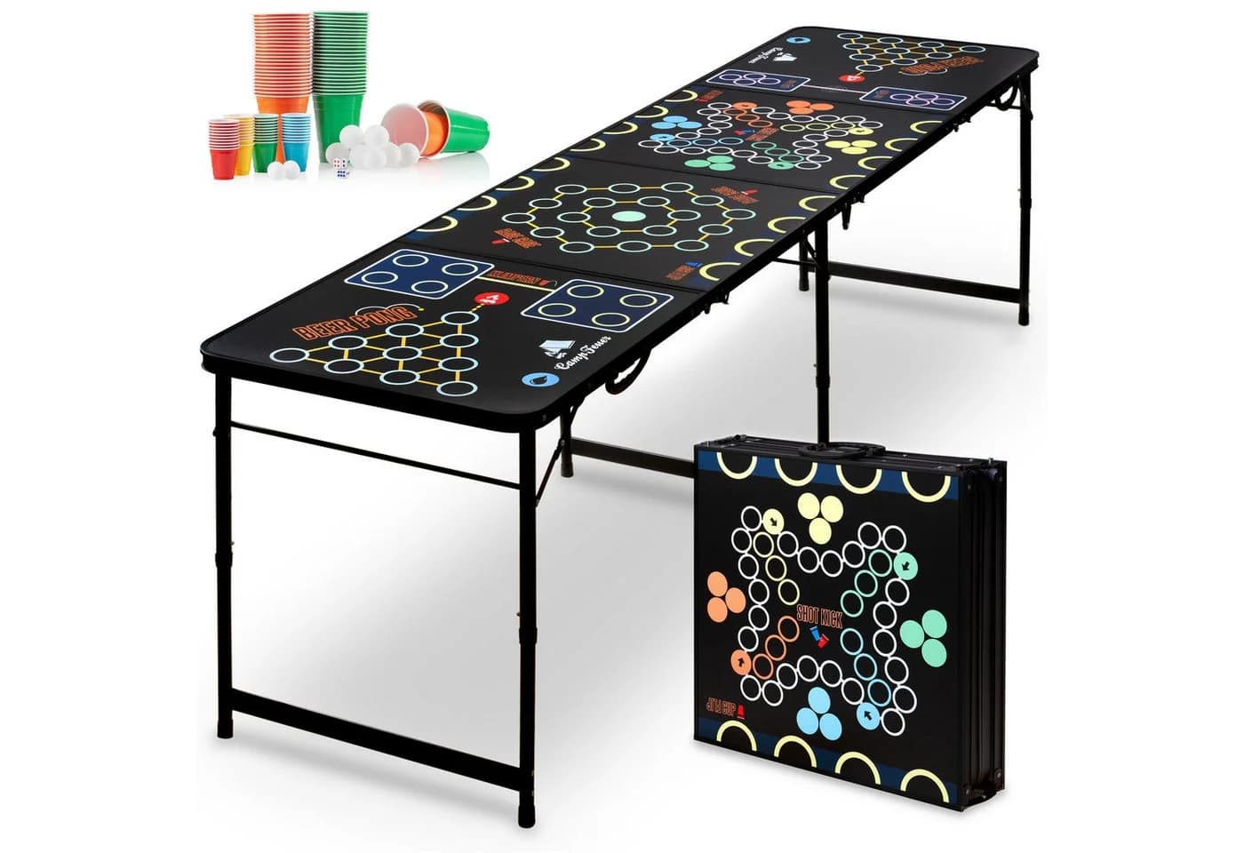CampFeuer Bierpong Tisch 6-in-1 Multigame Set - Bild 2