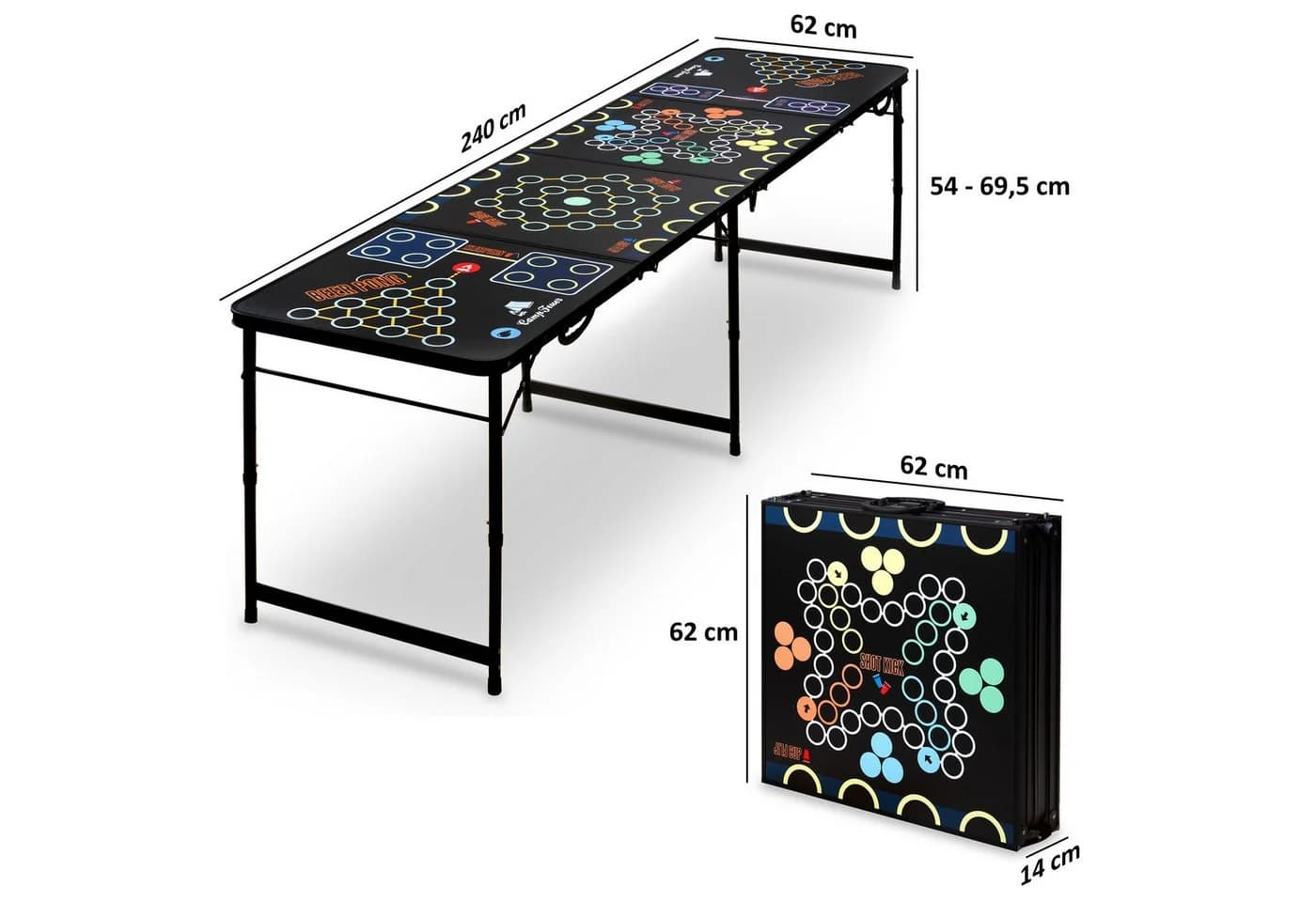 CampFeuer Bierpong Tisch 6-in-1 Multigame Set - Bild 3