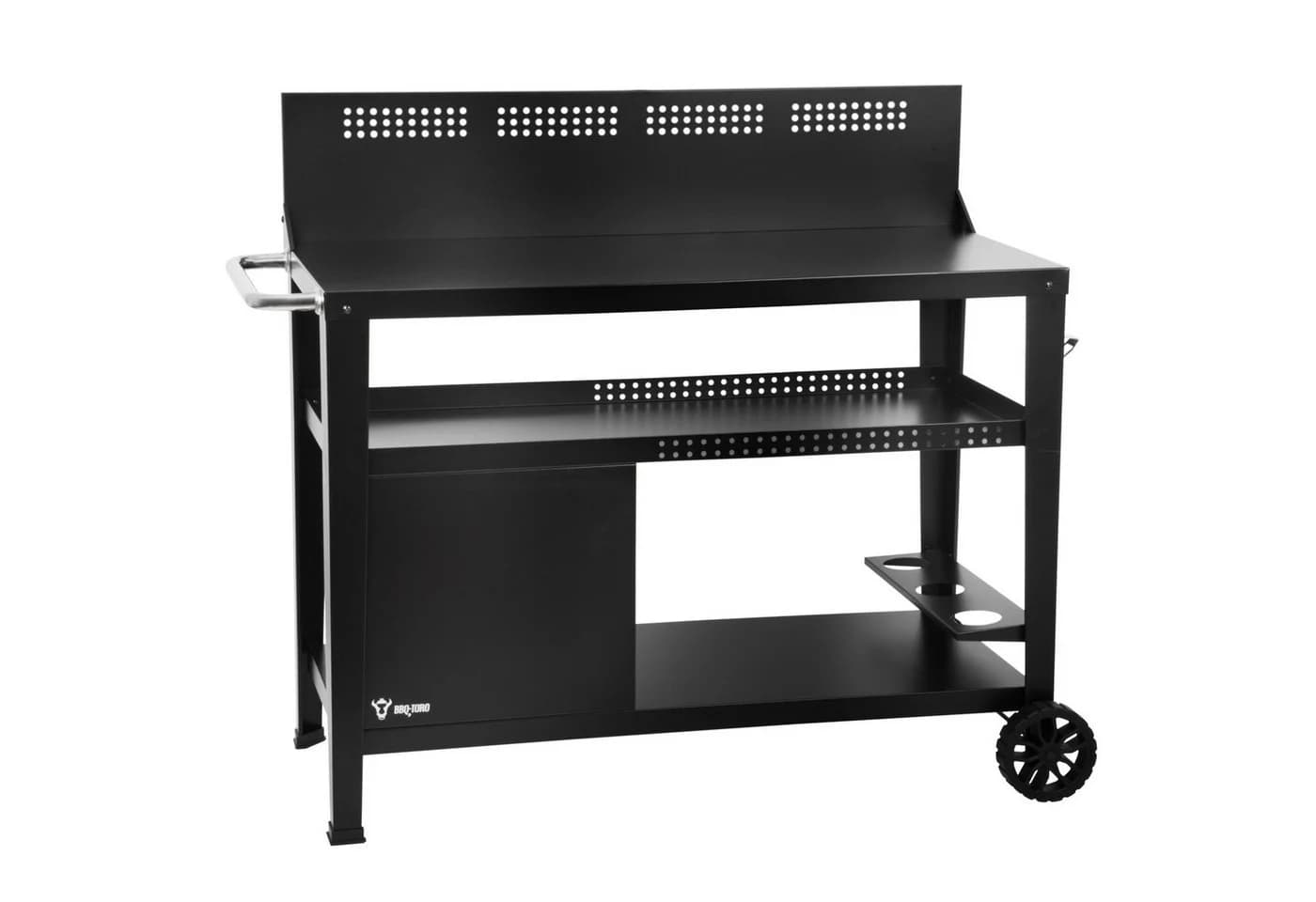 BBQ-Toro Grillwagen mit Windschutz und Rädern Schwarz - Bild 2