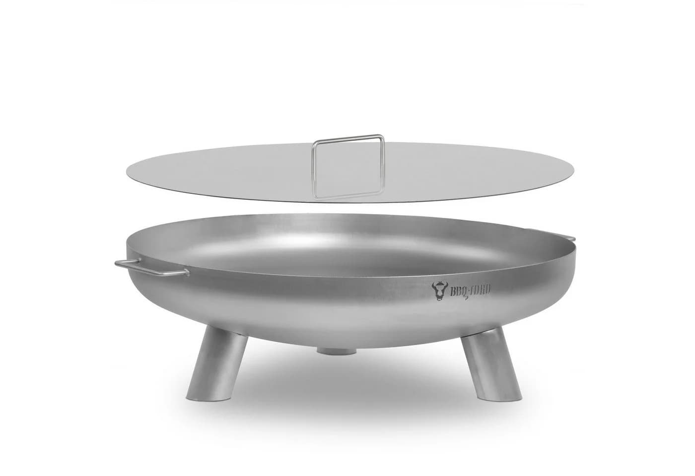 BBQ-Toro Feuerschale Edelstahl Ø 80 cm mit Deckel Silber - Bild 2