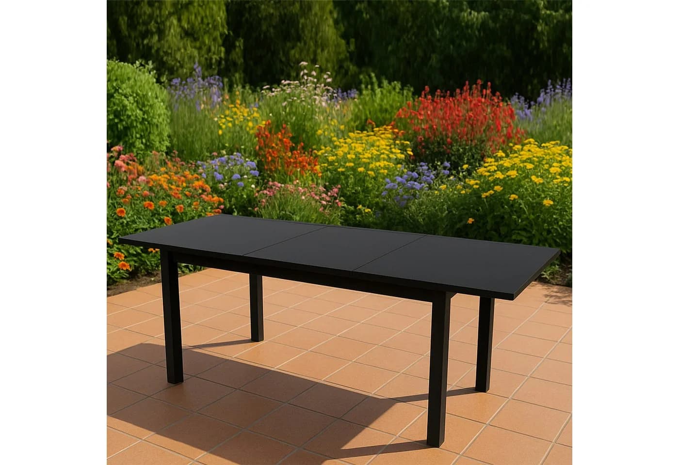 TPFGarden Gartentisch ASHFORD Ausziehbar Aluminium Schwarz - Bild 5