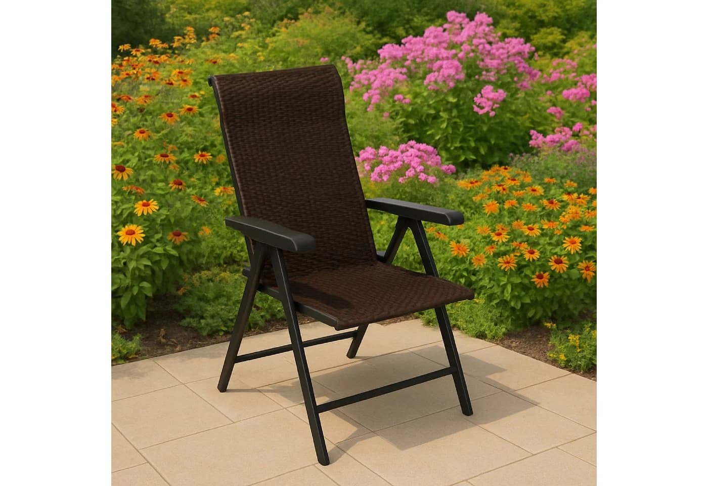 TPFGarden Klappsessel WASHINGTON 2er Set Braun Grau - Bild 5