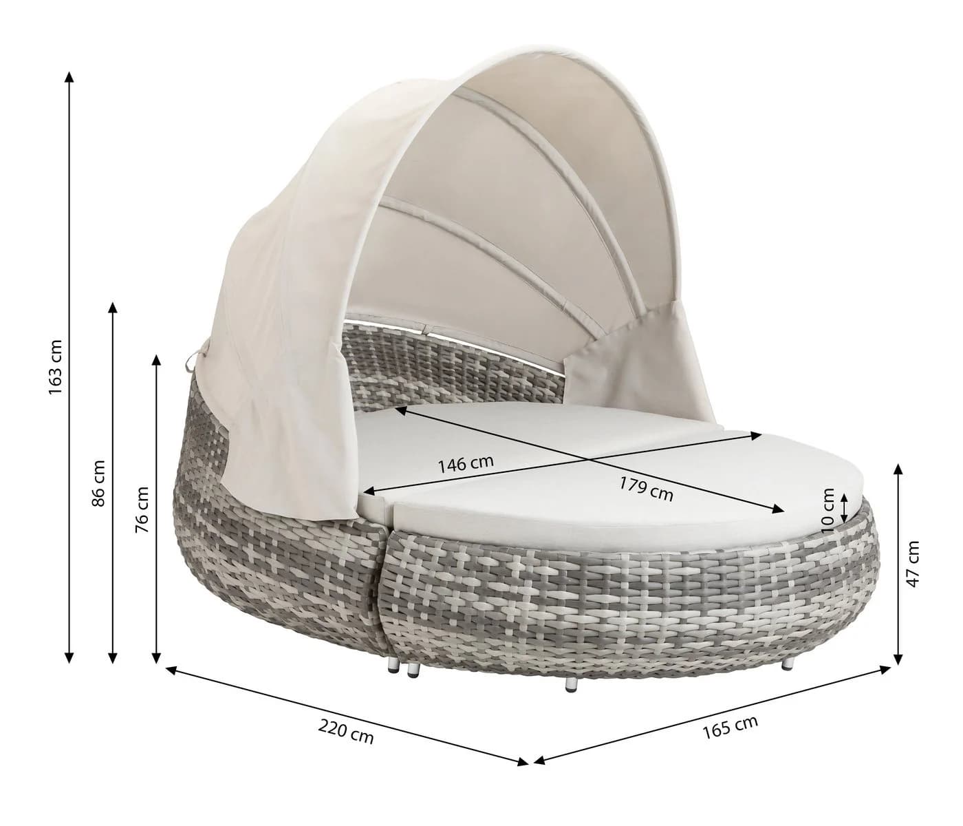 Dehner Daybed Tulum Gartenlounge-Set mit Faltdach - Bild 5