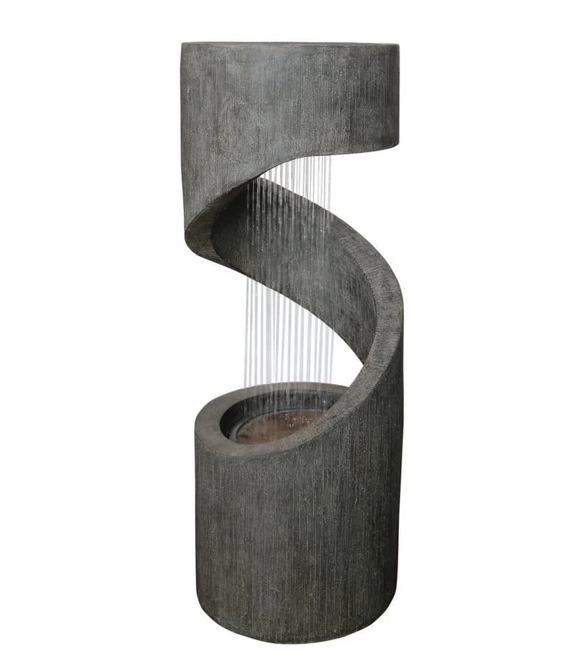 Dehner Gartenbrunnen Ronda mit LED Beleuchtung Polyresin Grau - Bild 2