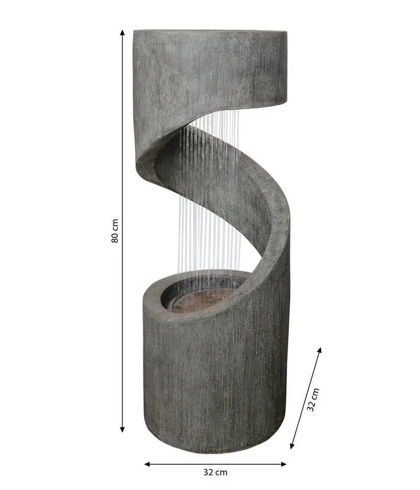 Dehner Gartenbrunnen Ronda mit LED Beleuchtung Polyresin Grau - Bild 4