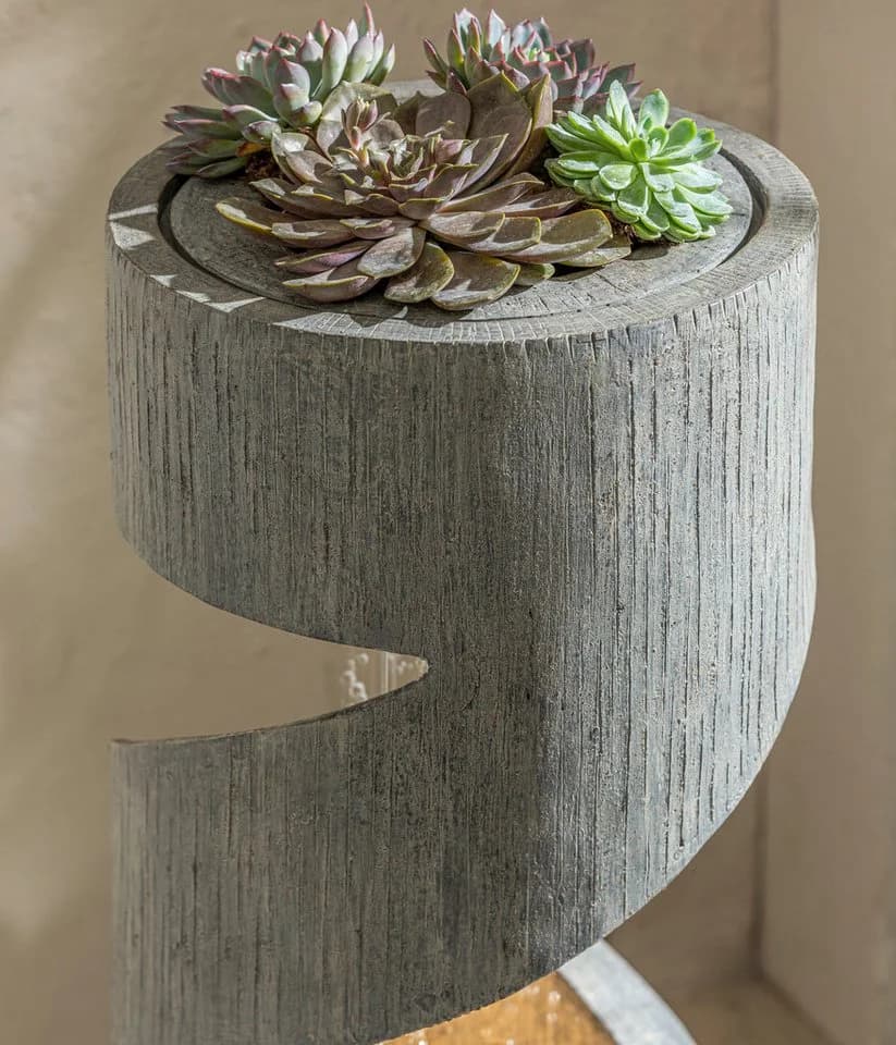 Dehner Gartenbrunnen Ronda mit LED Beleuchtung Polyresin Grau - Bild 5