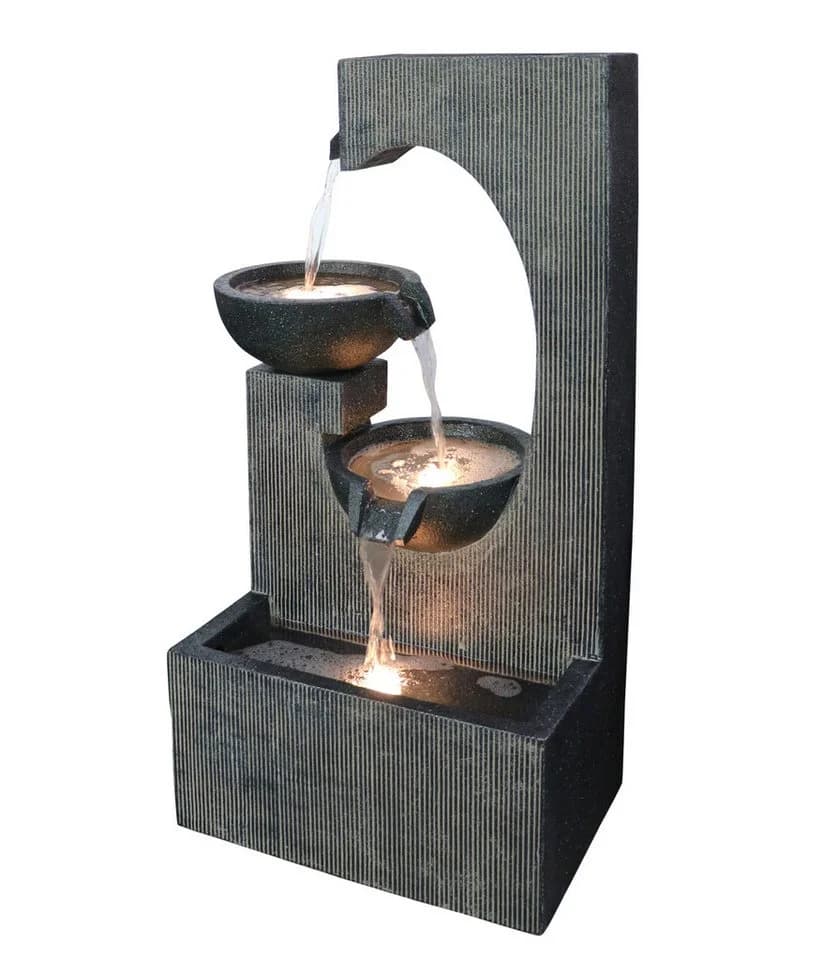 Dehner Gartenbrunnen Lorca Polyresin Grau mit LED-Beleuchtung - Bild 2