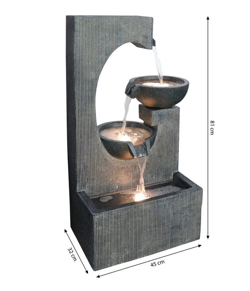 Dehner Gartenbrunnen Lorca Polyresin Grau mit LED-Beleuchtung - Bild 4
