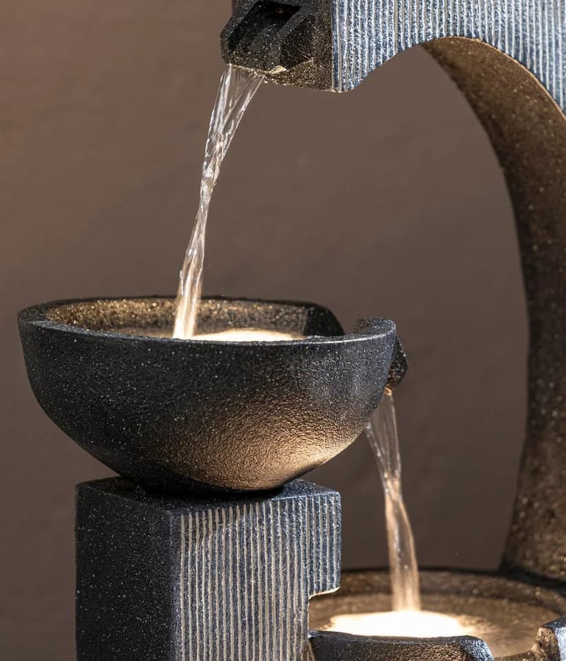 Dehner Gartenbrunnen Lorca Polyresin Grau mit LED-Beleuchtung - Bild 5