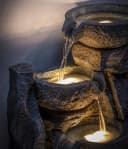 Dehner Gartenbrunnen Gresta mit LED Beleuchtung Bild 5