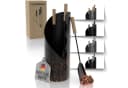 Heimfleiss® Kaminbesteck Modernes Kaminbesteck aus Stahl & Holz – 3-teilig oder 4-teilig, Elegantes Kaminzubehör mit Schaufel, Besen & Schürhaken, Stilvoll Bild 2