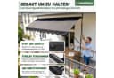Heimfleiss Klemmmarkise Balkon ohne Bohren Sonnenschutz UPF 50+ Anthrazit Bild 5