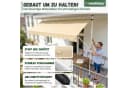 Heimfleiss Klemmmarkise Balkon ohne Bohren Sonnenschutz UPF 50+ Beige Bild 5