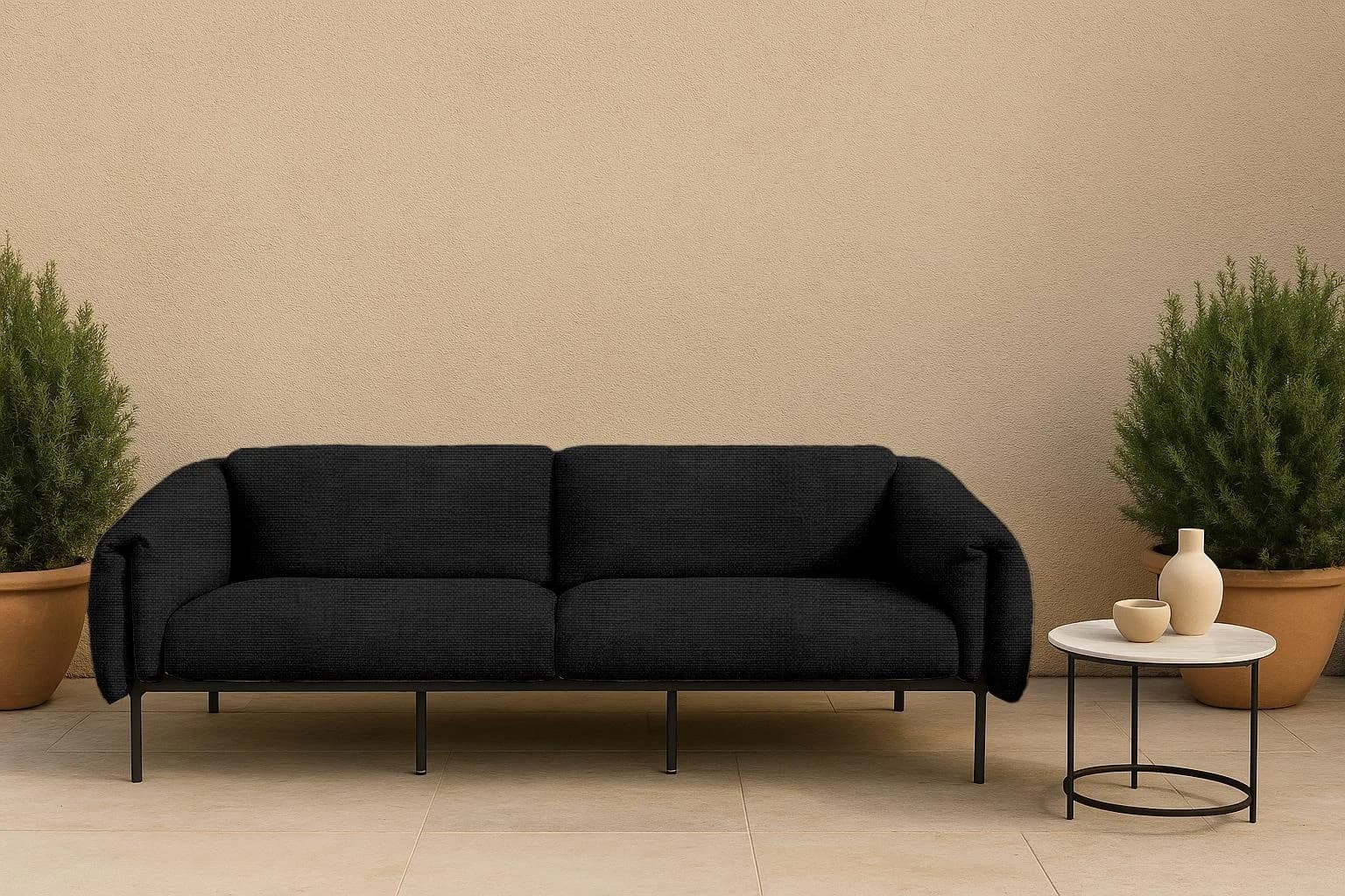 3-Sitzer Outdoor Gartensofa Lumi Grau 100% Olefin Home Affaire