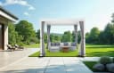 Konifera Pavillon Palma Pergola Lamellendach Weiß/Grau Bild 2