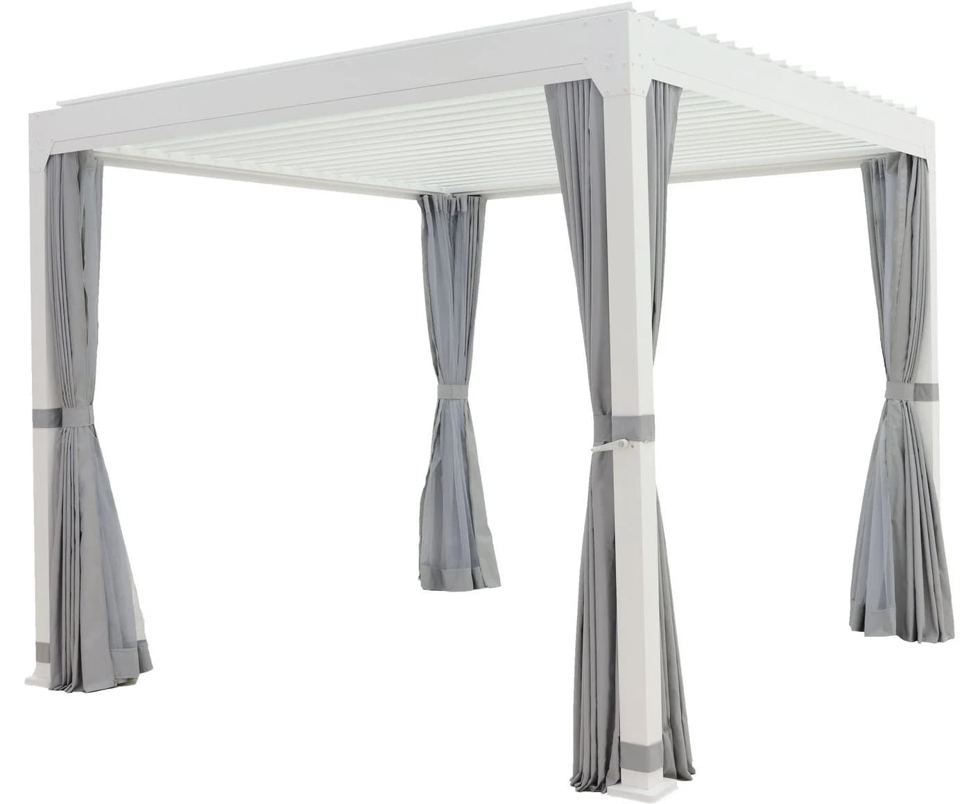 Konifera Pavillon Palma Pergola Lamellendach Weiß/Grau - Bild 5