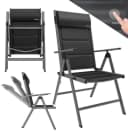 GARMIO Klappstuhl Gartenstuhl FLORENZ Schwarz Aluminium 7-fach verstellbar Bild 2