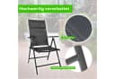 GARMIO Klappstuhl Gartenstuhl FLORENZ Schwarz Aluminium 7-fach verstellbar Bild 4