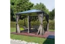 GARMIO® Pavillon 3x3m Garten Überdachung mit Polycarbonat-Dach & Moskitonetz Bild 2