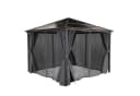GARMIO® Pavillon 3x3m Garten Überdachung mit Polycarbonat-Dach & Moskitonetz Bild 3