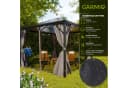 GARMIO® Pavillon 3x3m Garten Überdachung mit Polycarbonat-Dach & Moskitonetz Bild 4