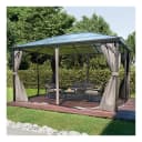 GARMIO® Pavillon 3x4m Garten Überdachung mit Polycarbonat-Dach & Moskitonetz Bild 1