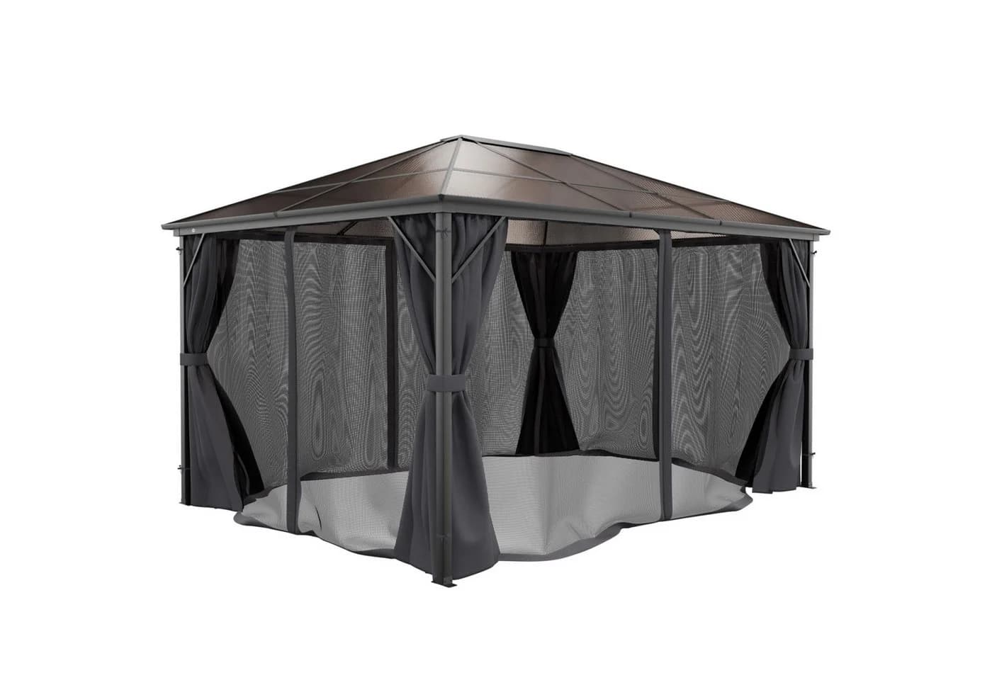 GARMIO® Pavillon 3x4m Garten Überdachung mit Polycarbonat-Dach & Moskitonetz - Bild 3