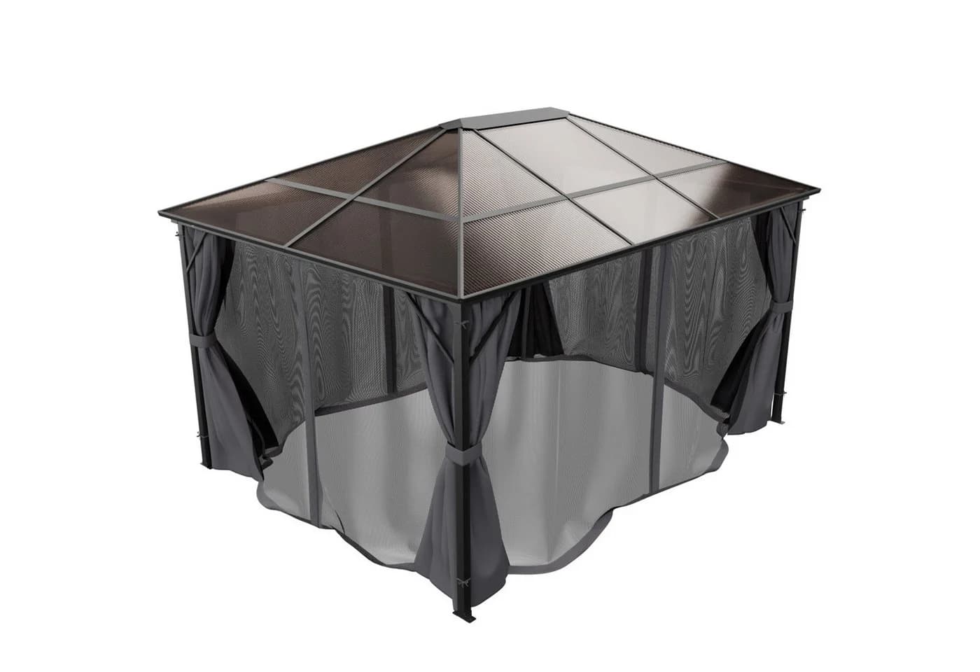 GARMIO® Pavillon 3x4m Garten Überdachung mit Polycarbonat-Dach & Moskitonetz - Bild 5