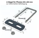 Zaunbauschrauben24 U-Bügel Anthrazit für Doppelstabmattenzaun 40x60mm Bild 5