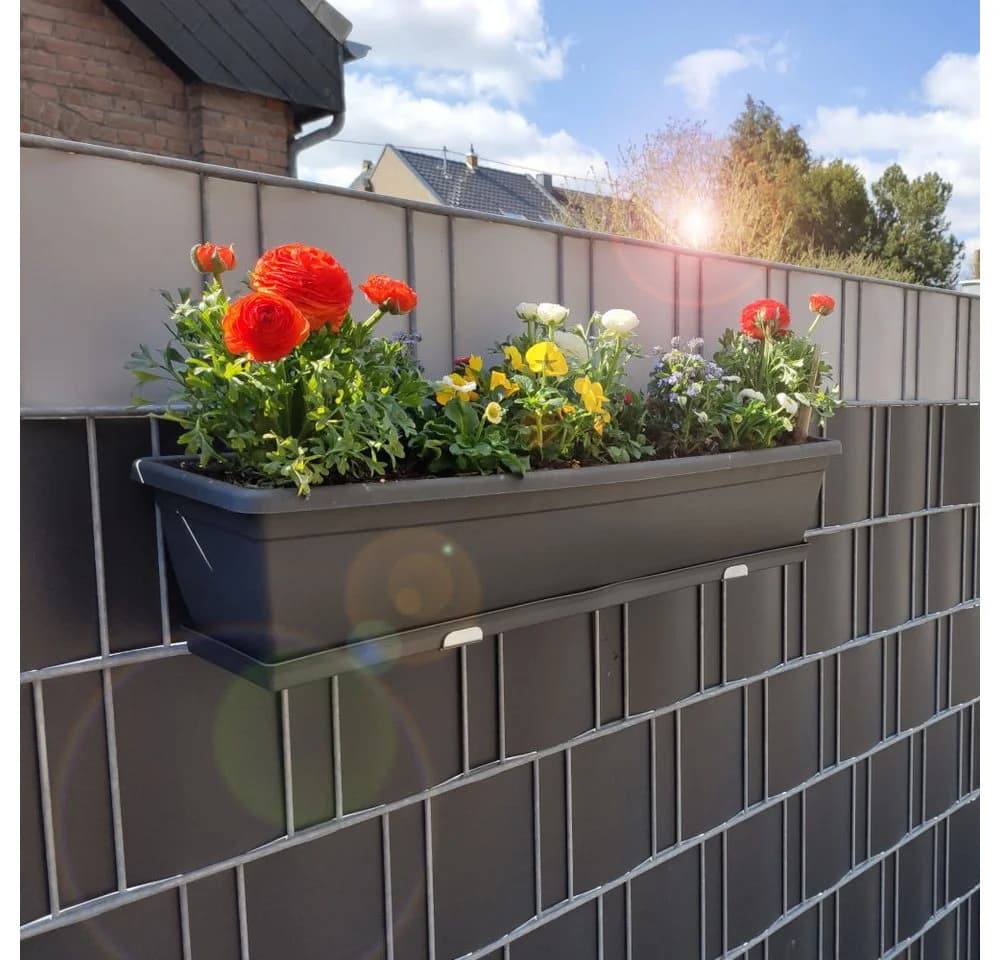 ZAUNIVERSUM Blumenkastenhalter Verzinkt für Doppelstabzaun