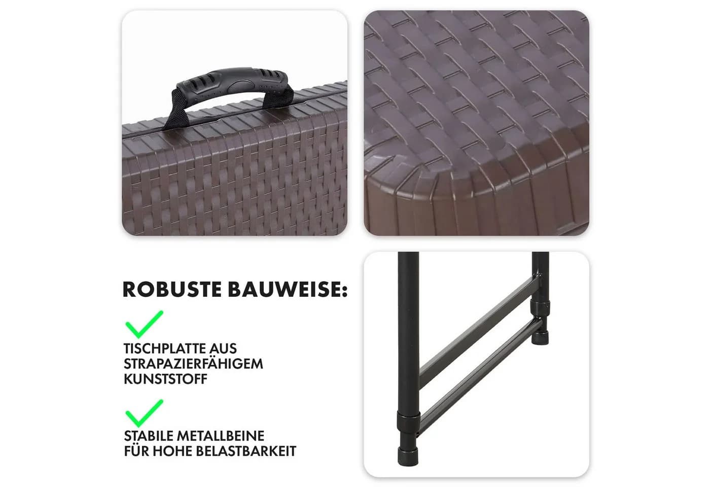 Floordirekt Klapptisch Saga Braun Höhenverstellbar - Bild 5