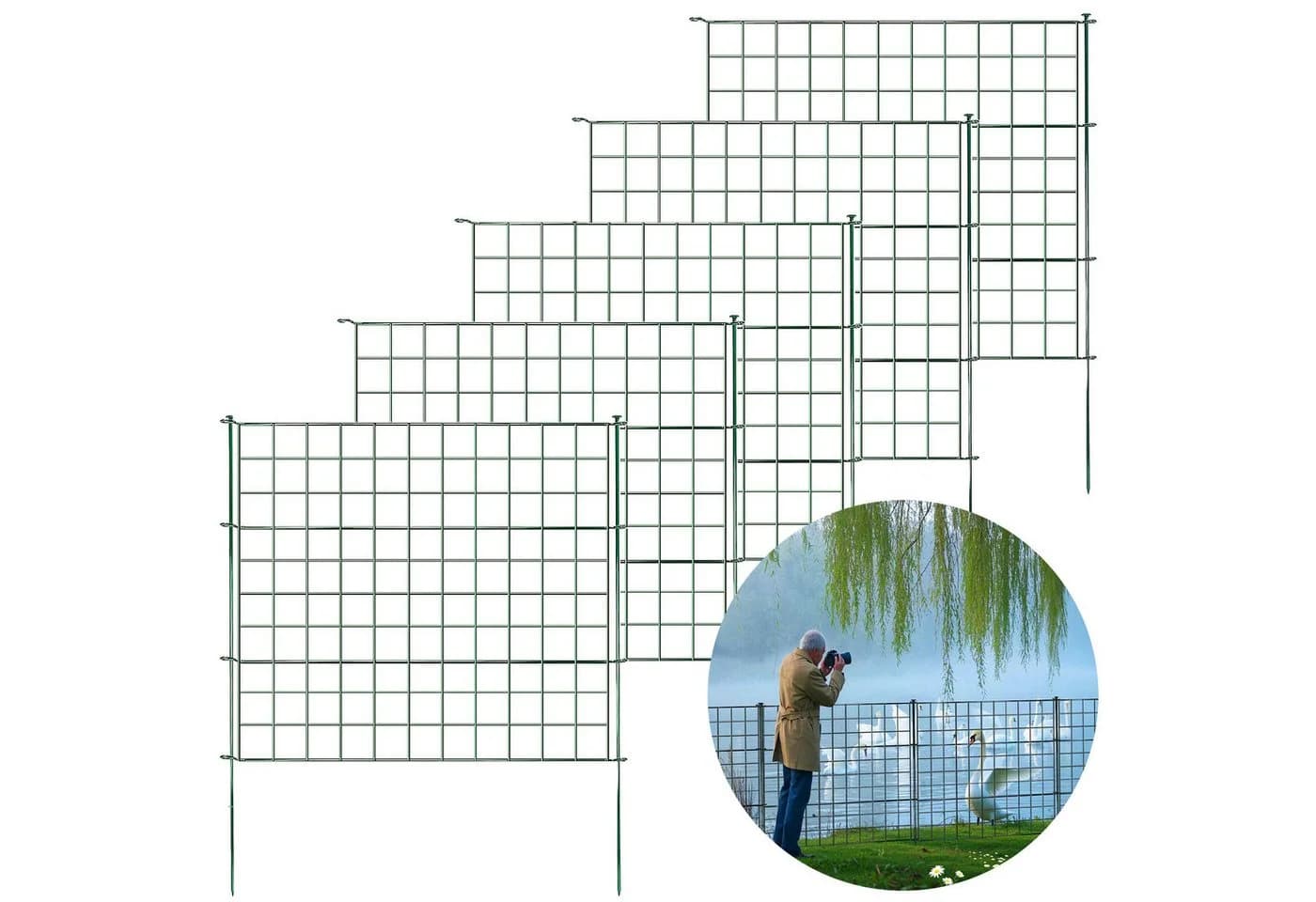 Floordirekt Teichzaun Pablo Metall-Steckzaun-Set Garten Teich Tiere - Bild 2