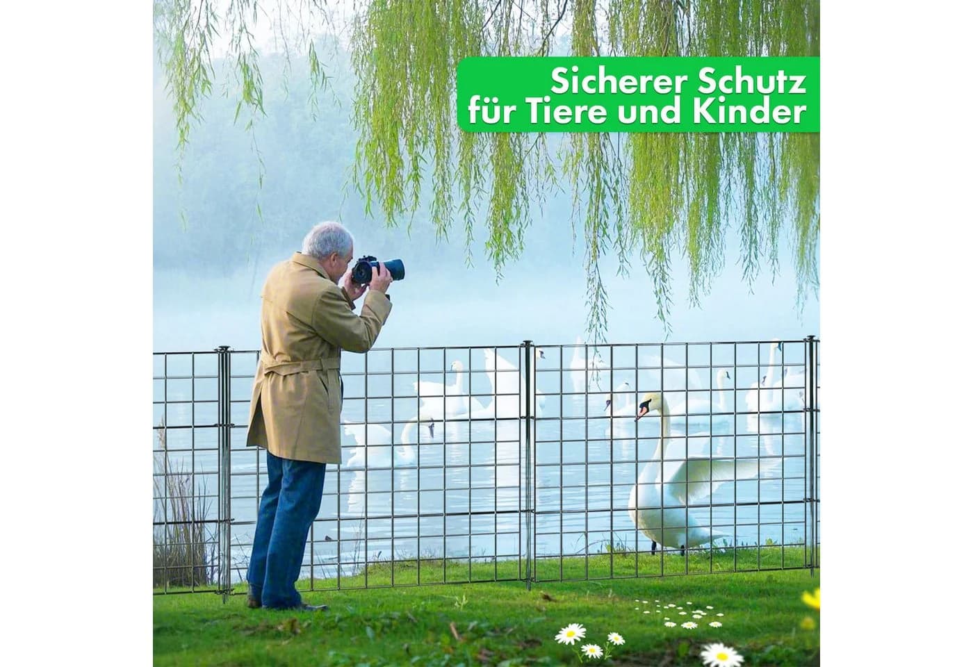 Floordirekt Teichzaun Pablo Metall-Steckzaun-Set Garten Teich Tiere - Bild 5
