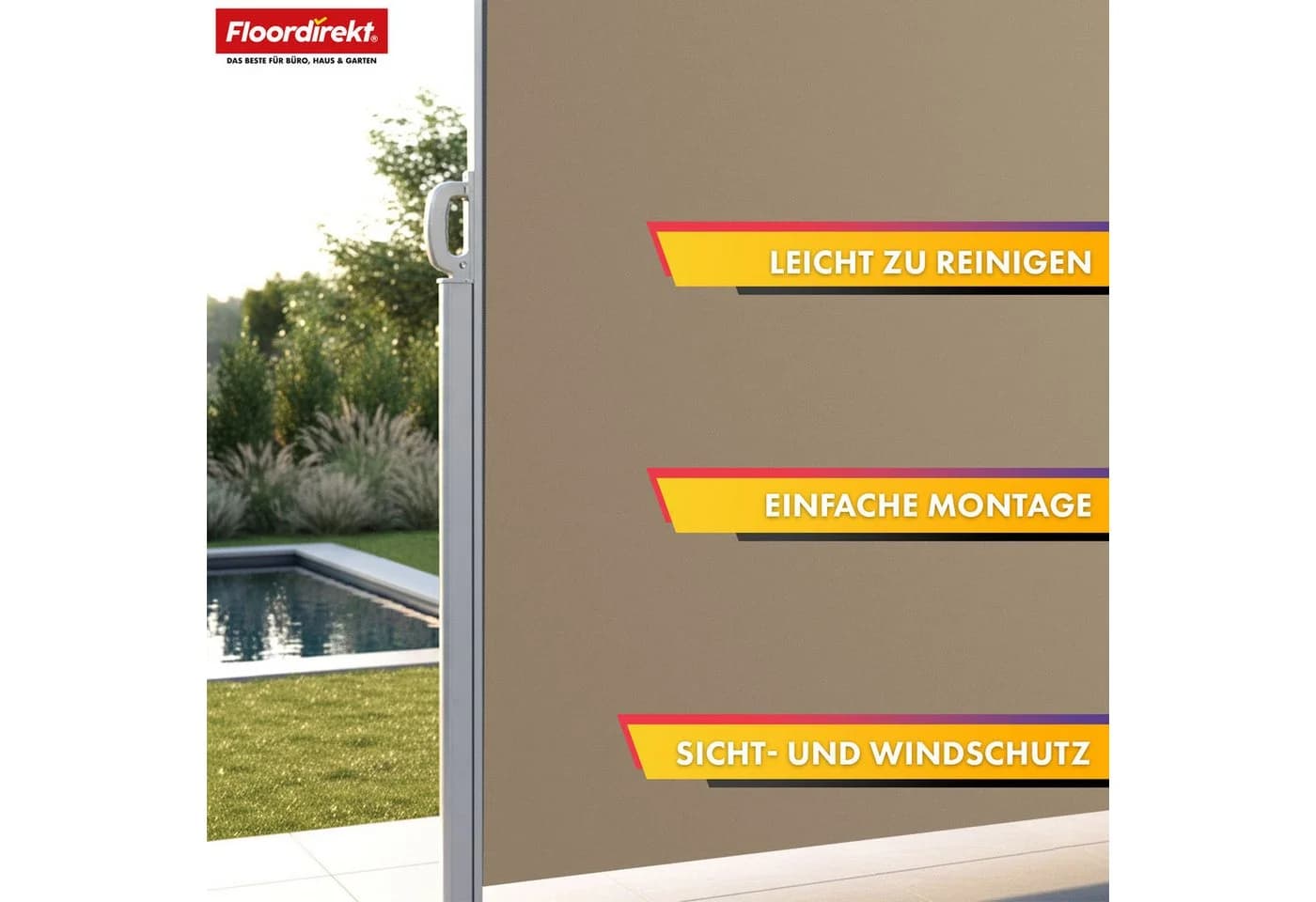 Floordirekt Seitenmarkise Aluminium Sichtschutz Sonnenschutz - Bild 5