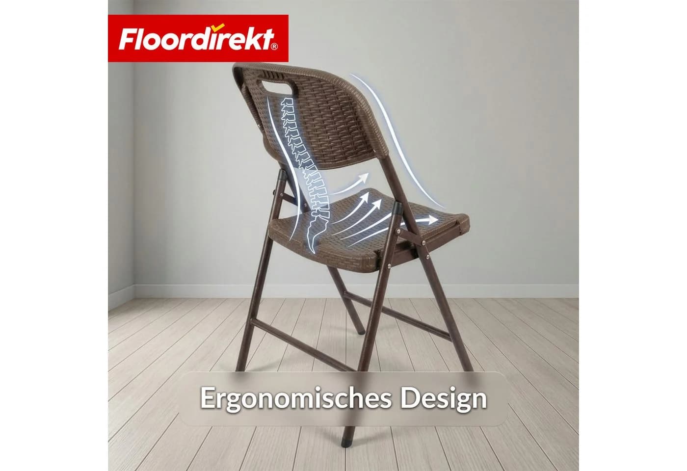 Floordirekt Klappstuhl Niigata 2er Set Rattan-Optik - Bild 3